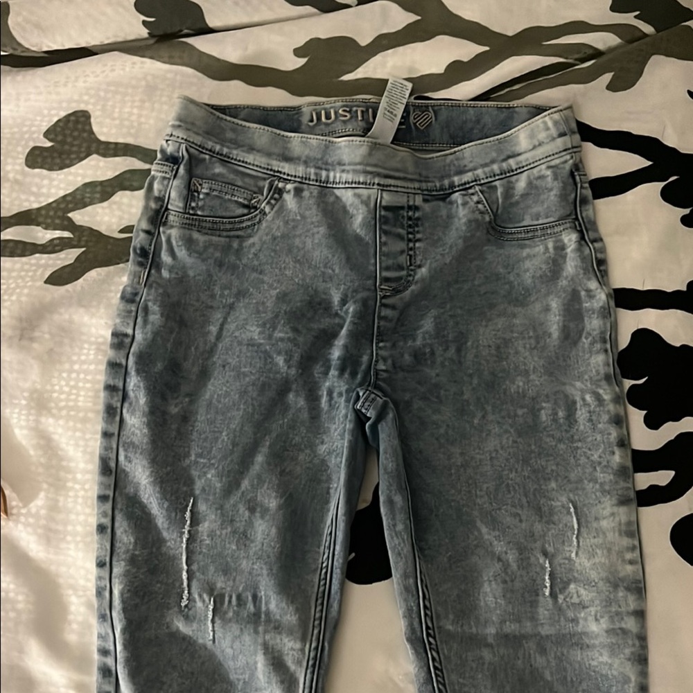 Justice Gray Jeggings with Stretch Fit